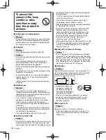 Preview for 6 page of Panasonic Viera TH-49FX800Z Operating Instructions Manual