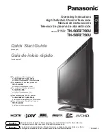 Предварительный просмотр 1 страницы Panasonic Viera TH-50PZ750 Quick Start Manual