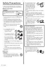 Preview for 4 page of Panasonic Viera TH-55DX640A Operating Instructions Manual