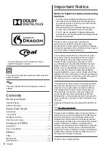 Preview for 2 page of Panasonic VIERA TH-55DX650H Operating Instructions Manual