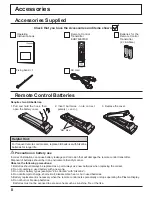 Предварительный просмотр 8 страницы Panasonic Viera TH-58PF11 Operating Instructions Manual