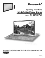 Предварительный просмотр 1 страницы Panasonic Viera TH-65PHD7 Operating Instructions Manual