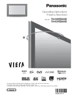 Panasonic Viera TH-65PZ800E Operating Instructions Manual preview