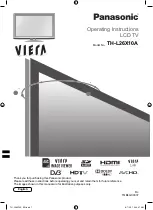 Panasonic Viera TH-L26X10A Operating Instructions Manual preview