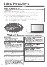 Preview for 4 page of Panasonic VIERA TH-P42A2G Operating Instructions Manual