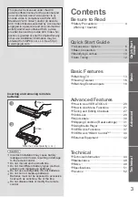 Preview for 3 page of Panasonic Viera TH-P46U20K Operating Instructions Manual