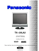 Panasonic Viera TX-20LA2 Operating Instructions Manual preview