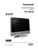 Предварительный просмотр 1 страницы Panasonic Viera TX-20LX6 Operating Instructions Manual