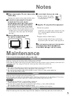 Предварительный просмотр 5 страницы Panasonic Viera TX-26LE7FA Operating Instructions Manual