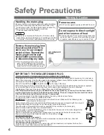 Предварительный просмотр 4 страницы Panasonic Viera TX-26LM70L Operating Instructions Manual