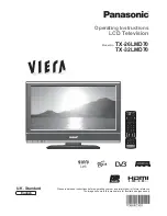 Preview for 1 page of Panasonic Viera TX-26LMD70 Operating Instructions Manual