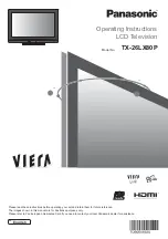 Panasonic Viera TX-26LX80P Operating Instructions Manual preview