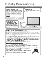 Preview for 4 page of Panasonic Viera TX-26LXD60A Operating Instructions Manual