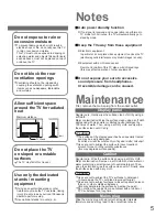 Предварительный просмотр 5 страницы Panasonic Viera TX-26LXD7 Operating Instructions Manual