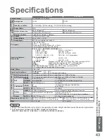 Preview for 43 page of Panasonic Viera TX-26LXD70F Operating Instructions Manual