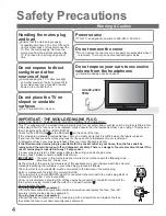 Preview for 4 page of Panasonic Viera TX-26LXD80 Operating Instructions Manual