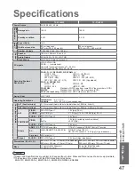 Предварительный просмотр 47 страницы Panasonic Viera TX-32LX85P Operating Instructions Manual