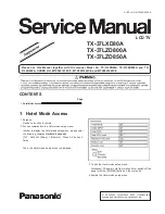 Предварительный просмотр 2 страницы Panasonic Viera TX-37LXD80A Service Manual