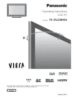 Panasonic Viera TX-37LZD850A Operating Instructions Manual preview