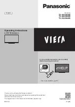 Panasonic VIERA TX-40AS640B Operating Instructions Manual preview