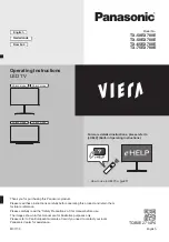 Panasonic VIERA TX-50EX780E Operating Instructions Manual предпросмотр