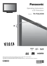 Panasonic Viera TX-F32LXD84 Operating Instructions Manual preview