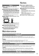 Preview for 5 page of Panasonic Viera TX-L26C10E Operating Instructions Manual