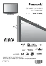 Panasonic Viera TX-L32U10E Operating Instructions Manual preview