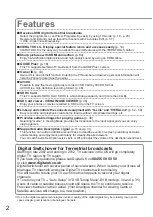 Preview for 2 page of Panasonic Viera TX-L32X15BA Operating Instructions Manual