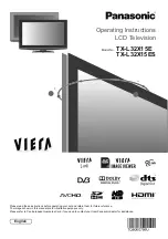 Preview for 1 page of Panasonic Viera TX-L32X15E Operating Instructions Manual