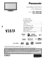 Предварительный просмотр 1 страницы Panasonic Viera TX-L37G10E Operating Instructions Manual