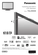 Panasonic Viera TX-L37G15E Operating Instructions Manual preview