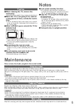 Preview for 5 page of Panasonic Viera TX-L37G15E Operating Instructions Manual