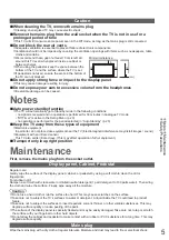 Предварительный просмотр 5 страницы Panasonic Viera TX-L37V20E Operating Instructions Manual