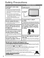 Предварительный просмотр 4 страницы Panasonic Viera TX-P37C10B Operating Instructions Manual