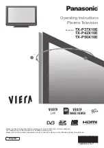 Preview for 1 page of Panasonic Viera TX-P37X10E Operating Instructions Manual