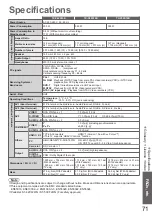 Preview for 71 page of Panasonic VIERA TX-P42CX3 Operating Instructions Manual