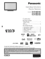 Preview for 1 page of Panasonic Viera TX-P42G10E Operating Instructions Manual