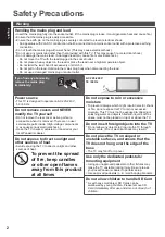 Preview for 2 page of Panasonic Viera TX-P42GT50Y Operating Instructions Manual
