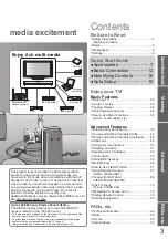 Preview for 3 page of Panasonic Viera TX-P46Z1E Operating Instructions Manual