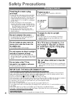 Предварительный просмотр 4 страницы Panasonic VIERA TX-P58V10B Operating Instructions Manual