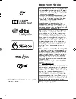 Preview for 2 page of Panasonic Viera WT60Hseries Operating Instructions Manual