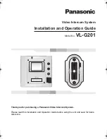 Предварительный просмотр 1 страницы Panasonic VL-G201 Installation And Operation Manual