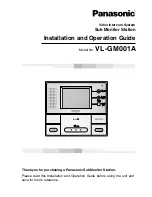 Preview for 1 page of Panasonic VL-GM001 Installation And Operation Manual