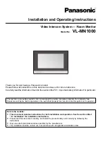 Preview for 1 page of Panasonic VL-MN1000 Installation And Operating Instructions Manual