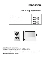 Предварительный просмотр 1 страницы Panasonic VL-MV74 Operating Instructions Manual