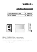 Предварительный просмотр 1 страницы Panasonic VL-MWD275 Operating Instructions Manual