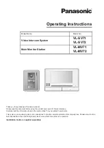 Предварительный просмотр 1 страницы Panasonic VL-SV72 Operating Instructions Manual