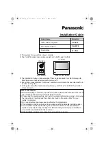 Предварительный просмотр 1 страницы Panasonic VL-SV74 Installation Manual
