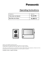 Preview for 1 page of Panasonic VL-SV74 Operating Instructions Manual
